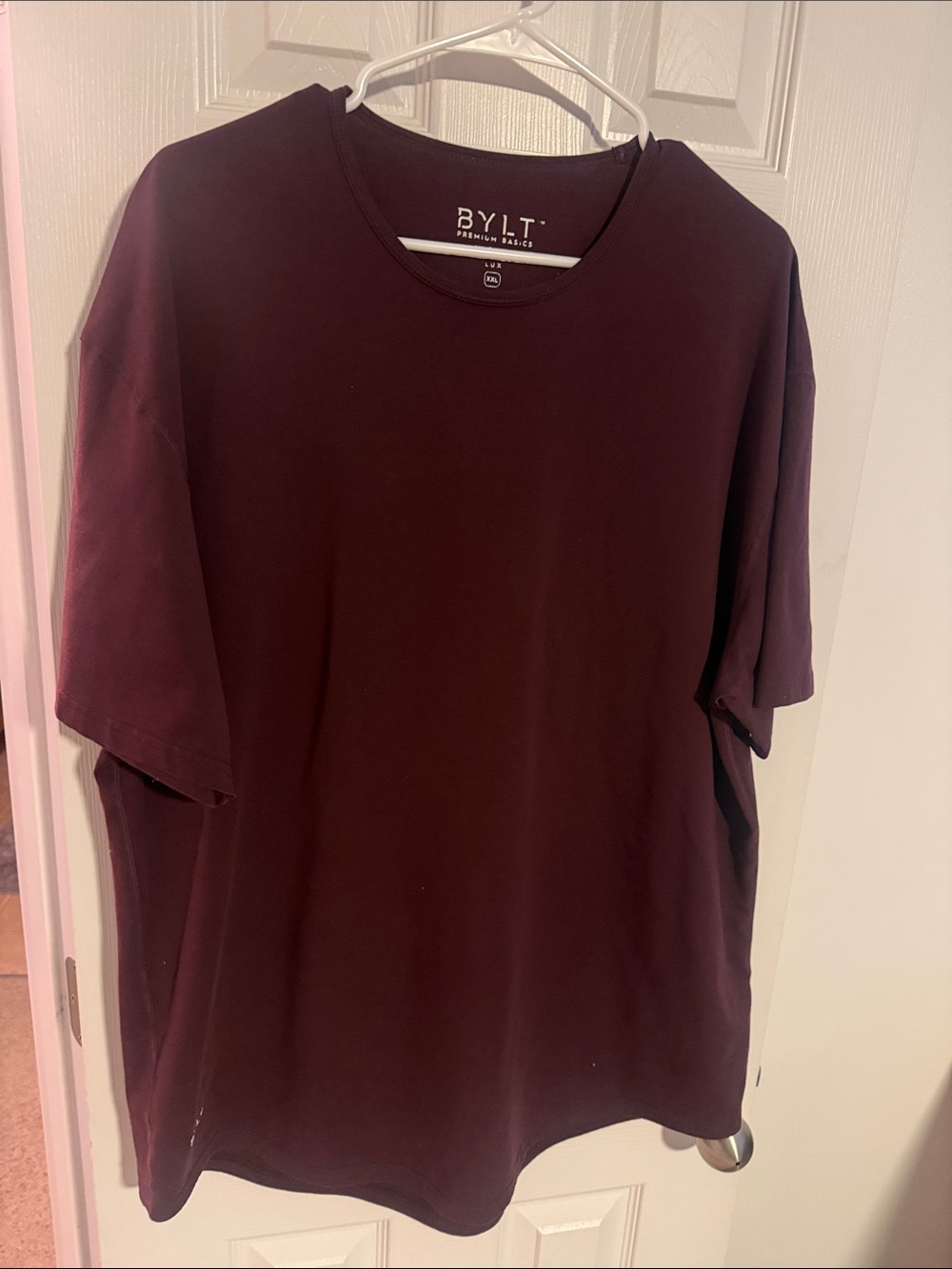 BYLT Basics Men's Burgundy Short Sleeve Crewneck Tee